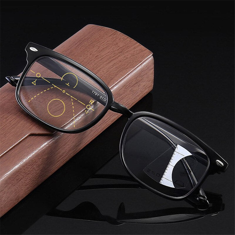 Ahora Reading Glasses Men Women Anti Blue Light Eyewear Glasses Smart Zoom Titanium Progressive Multifocal Presbyopia Eyeglasses