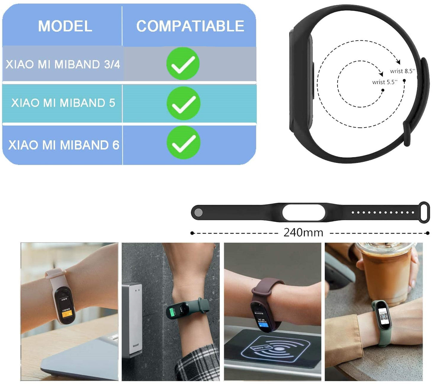 Correa para Xiaomi Mi Band 7 6 5 4 3 pulsera deportiva reloj correa de silicona para Xiaomi Mi Band 7 3 4 5 pulsera Mi Band 7 Correa 