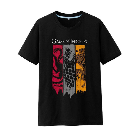 Camiseta de manga corta de algodón con logotipo de la familia Stark Tagelian de Juego de Tronos de Hielo y Fuego para hombres y mujeres