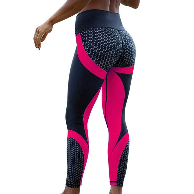 Leggings con estampado de patrón de malla, mallas deportivas para mujer, mallas deportivas para entrenamiento, mallas elásticas ajustadas para correr, pantalones blancos y negros