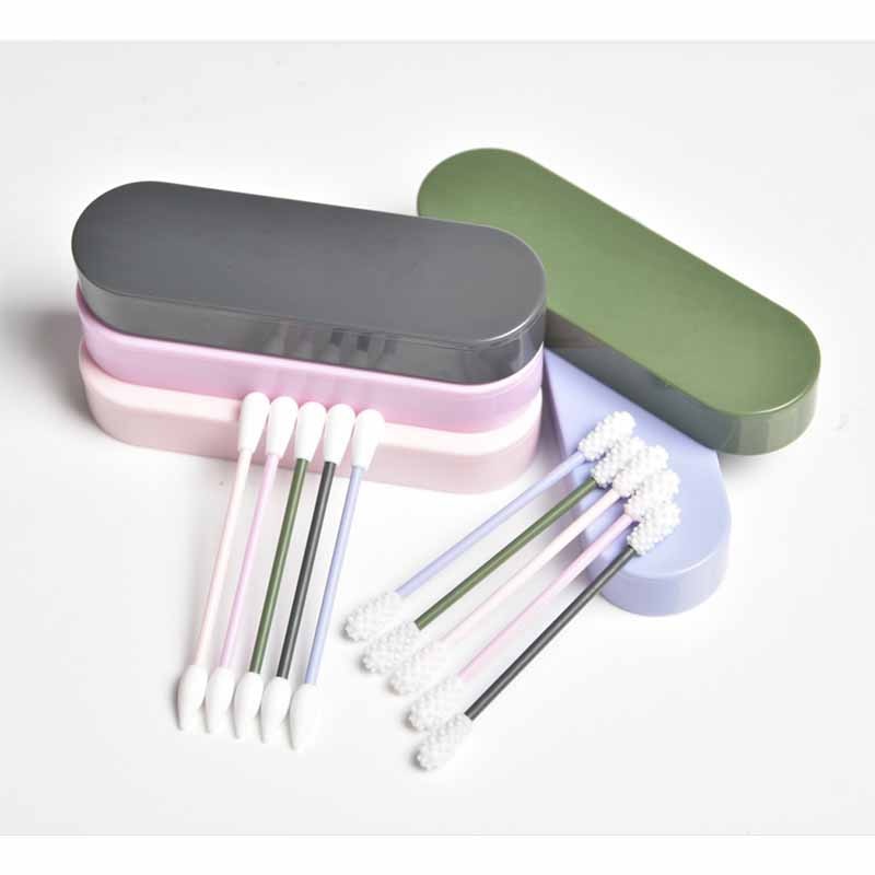 Reusable Cotton Swab Ear Cleaning Silicone Washable Makeup Swabs Sticks Soft Flexible Make Up Tools Kit