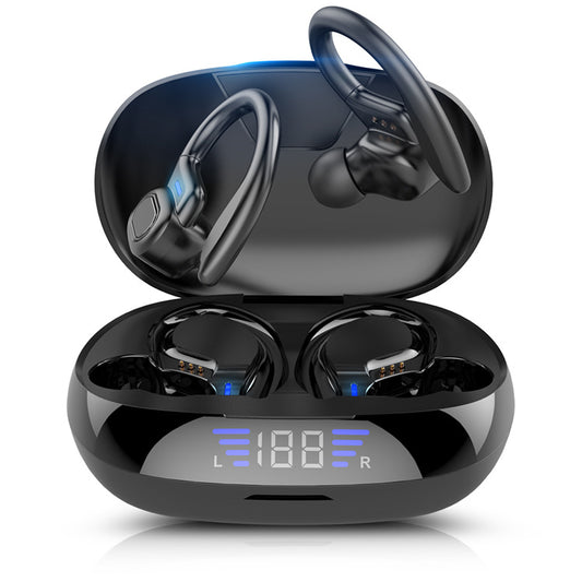 TWS Auriculares Bluetooth inalámbricos verdaderos 5,0 pantalla Digital contenedor de carga auriculares deportivos para colgar en la oreja VV2