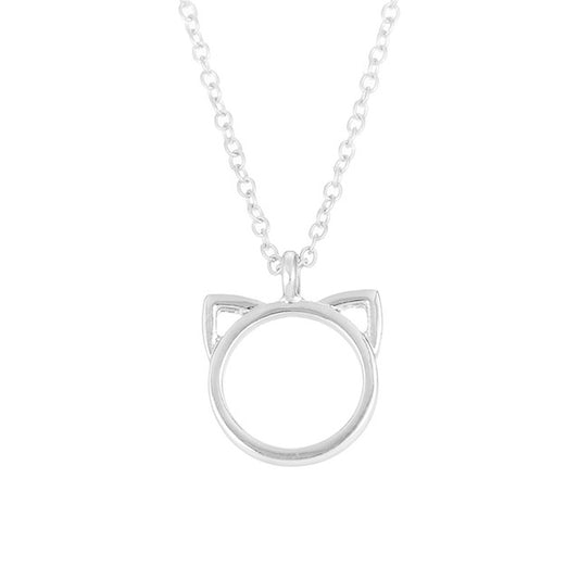 Cat ear alloy pendant short necklace