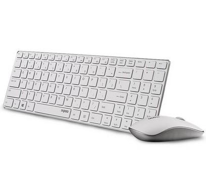 Rapoo 9300P Combos de teclado y mouse inalámbricos ópticos de metal ultradelgados para PC, portátil, juegos, teclado doméstico 