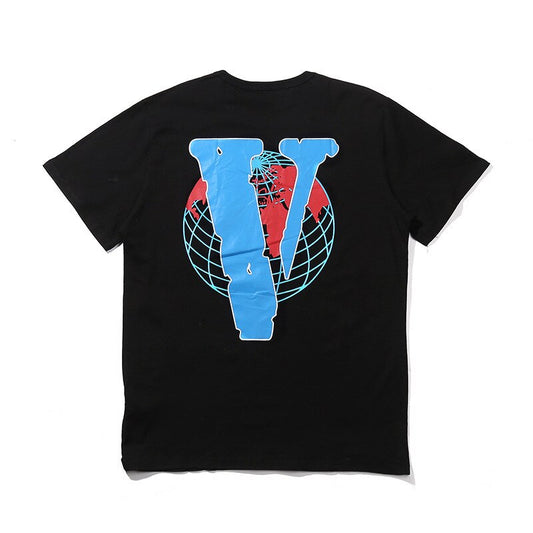 men t VLONE shirt 100% cotton streetwear Women's T-shirt USA summer Short sleeve brand hip hop tshirt Earth