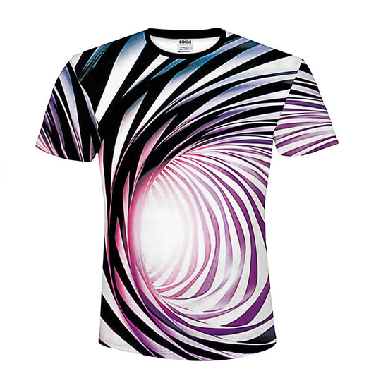 Black And White Vertigo Hypnotic Printing T Shirt Unisex Funny Short Sleeved Tees Men/women Tops Men's 3D T-shirt