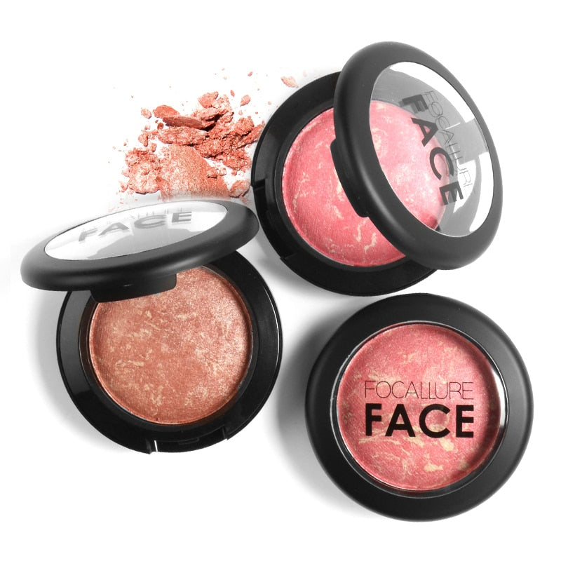 FOCALLURE Makeup Blusher Top Quality Professional Cheek 6 Colors Baked Blush Bronzer Blusher Face Contour Make Up