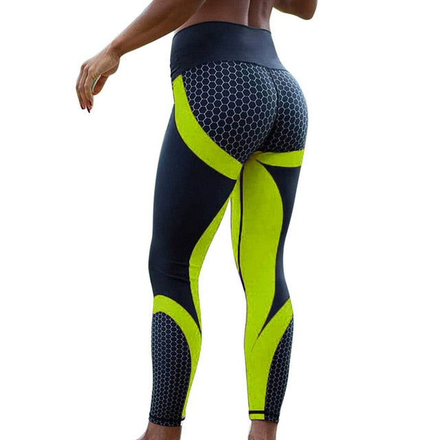 Leggings con estampado de patrón de malla, mallas deportivas para mujer, mallas deportivas para entrenamiento, mallas elásticas ajustadas para correr, pantalones blancos y negros