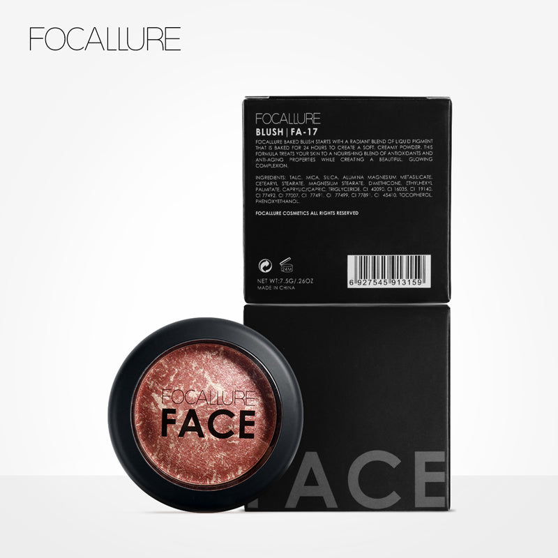 FOCALLURE Makeup Blusher Top Quality Professional Cheek 6 Colors Baked Blush Bronzer Blusher Face Contour Make Up